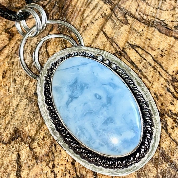 Blue-Toned Owyhee Opal Pendant 2 1/2” - Picture 6 of 7